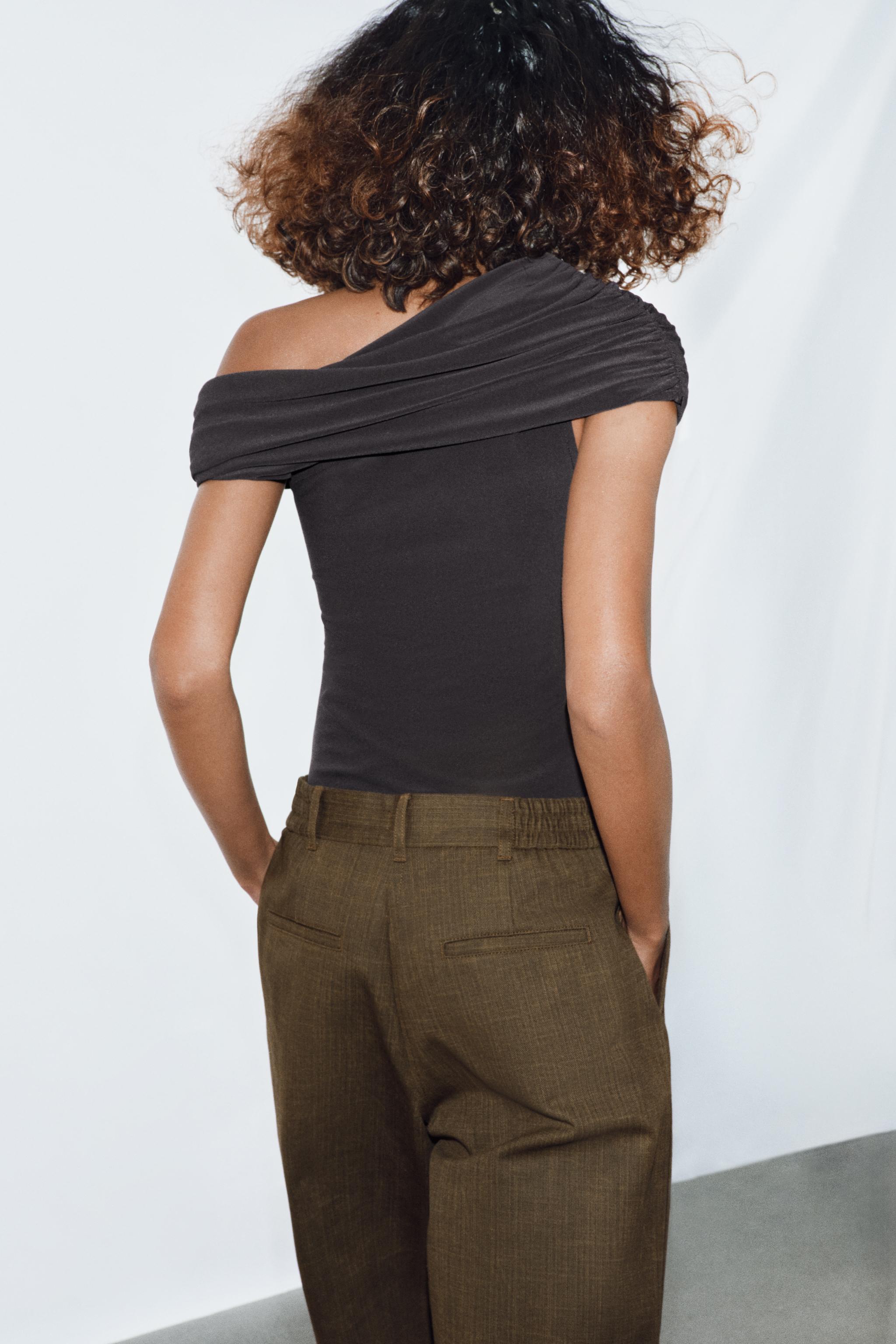 ASYMMETRIC RUCHED BODYSUIT